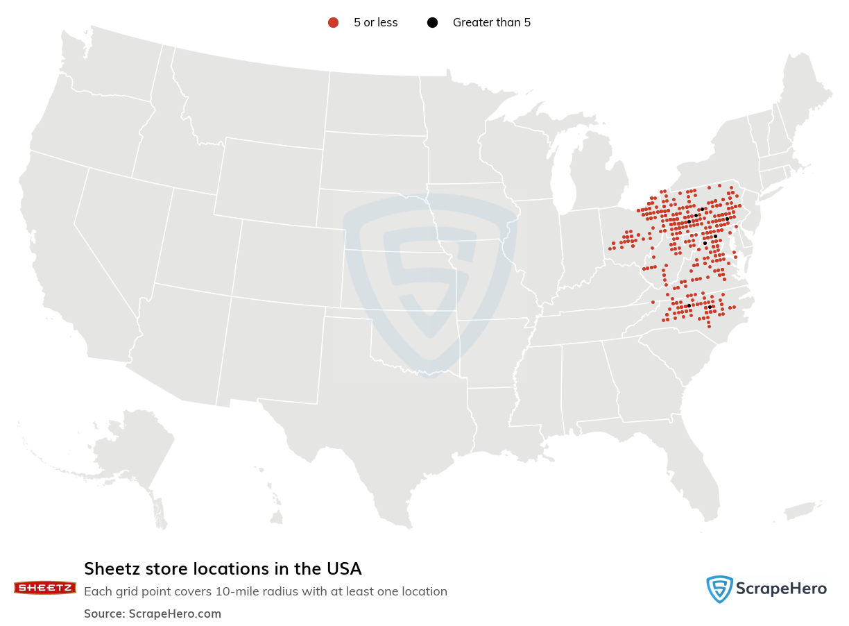 All Sheetz Locations Map