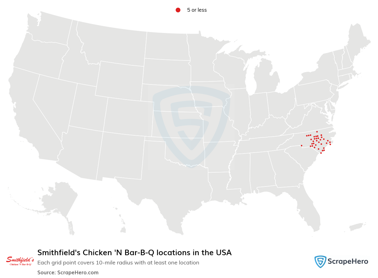 Smithfield's Chicken 'N Bar-B-Q locations