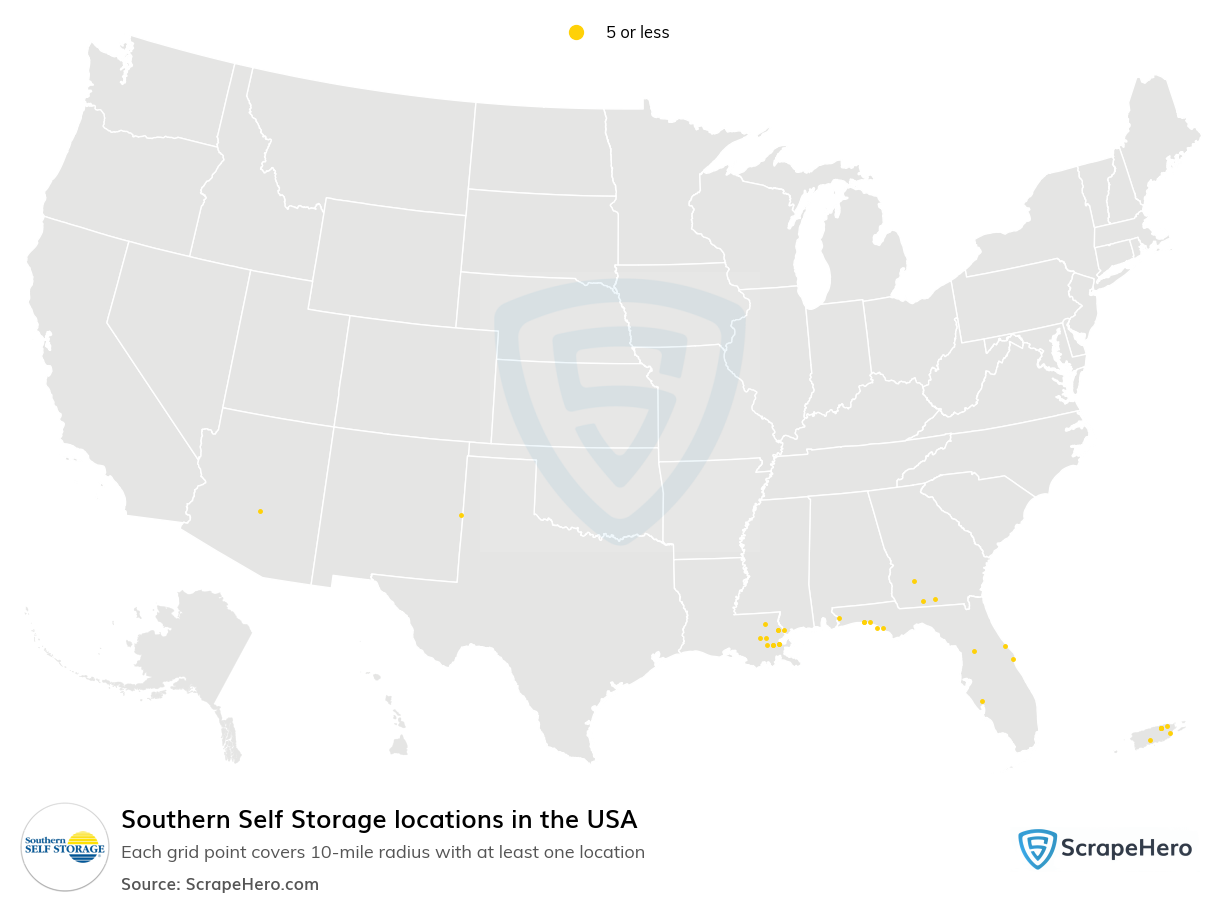 Southern Self Storage locations