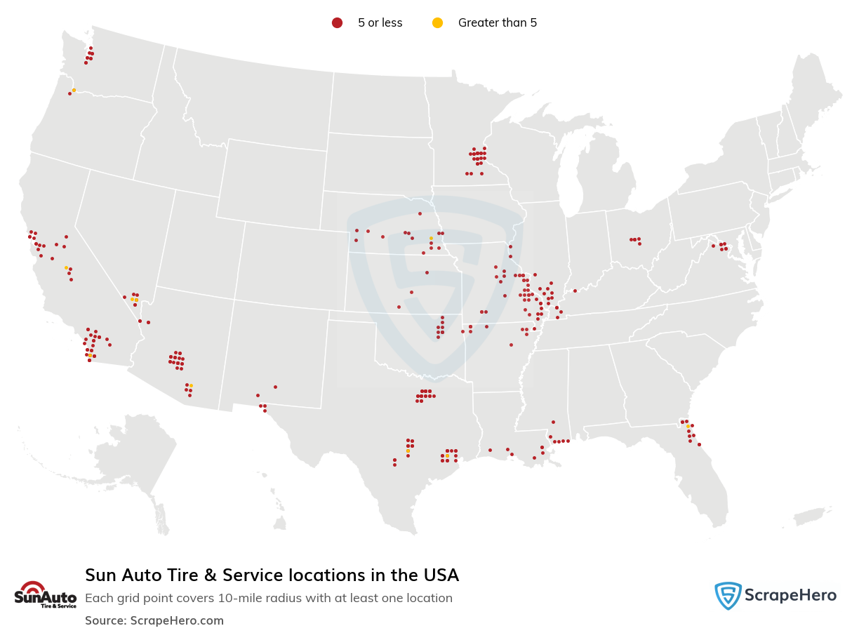 Sun Auto Tire & Service locations