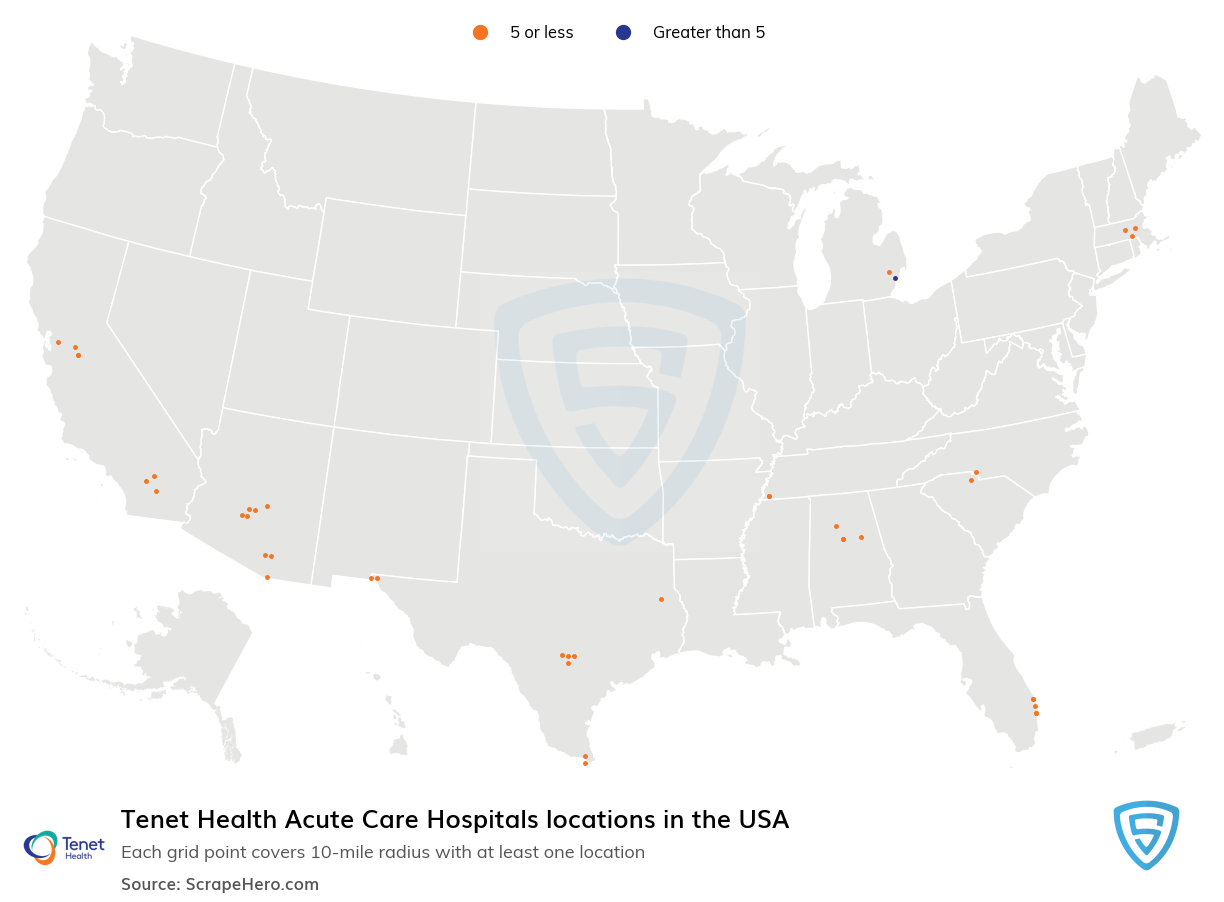 Tenet Health Acute Care Hospitals locations