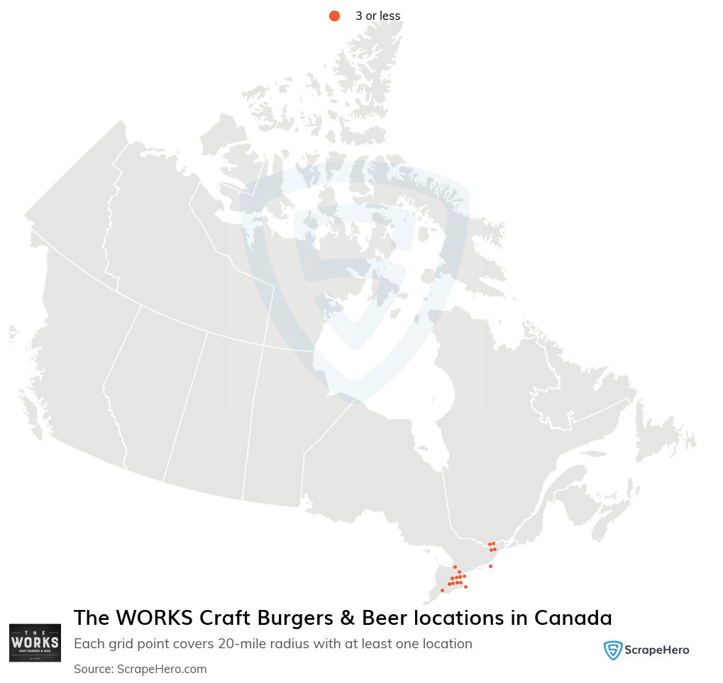 The WORKS Craft Burgers & Beer locations