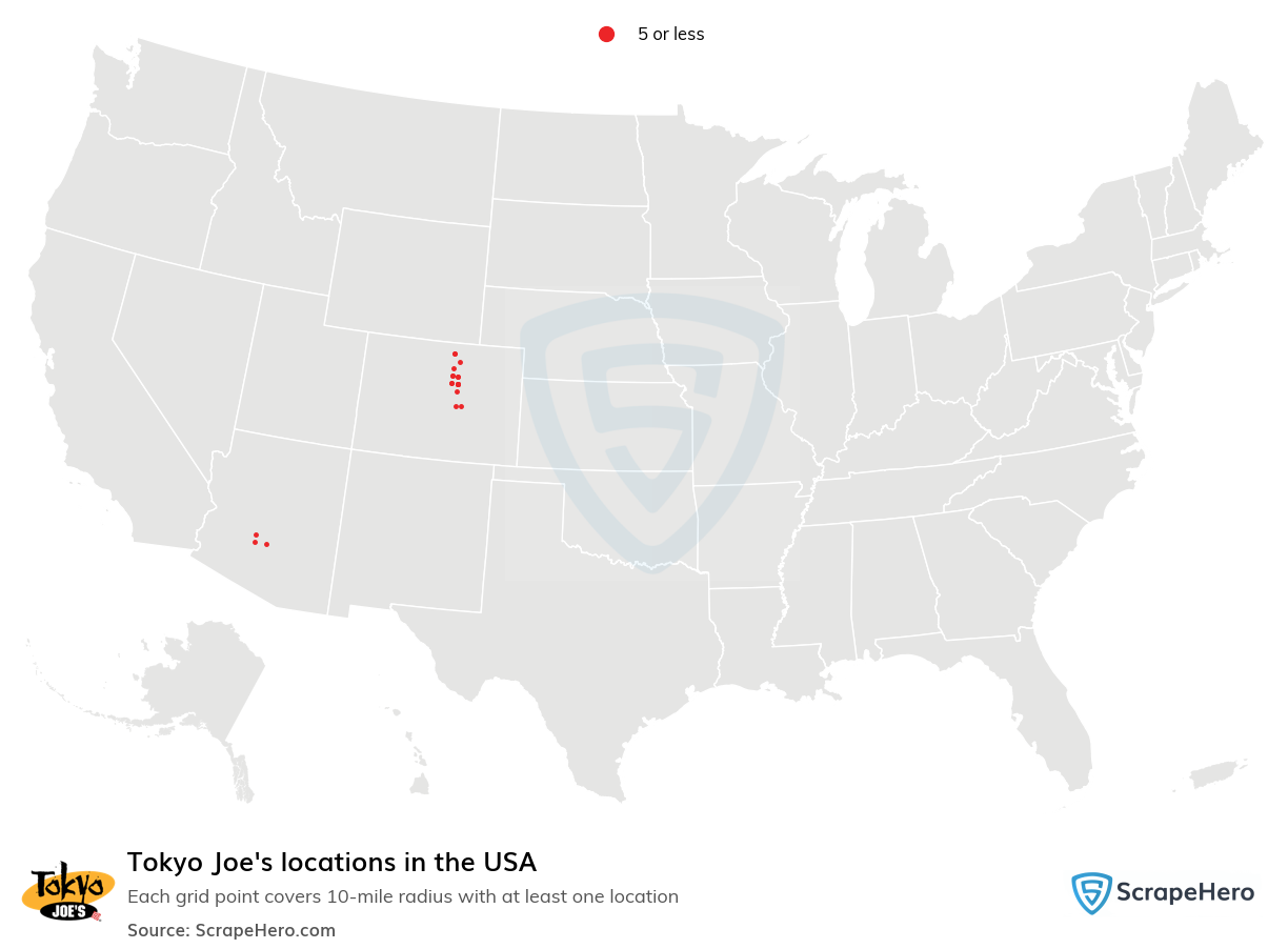 Tokyo Joe's locations