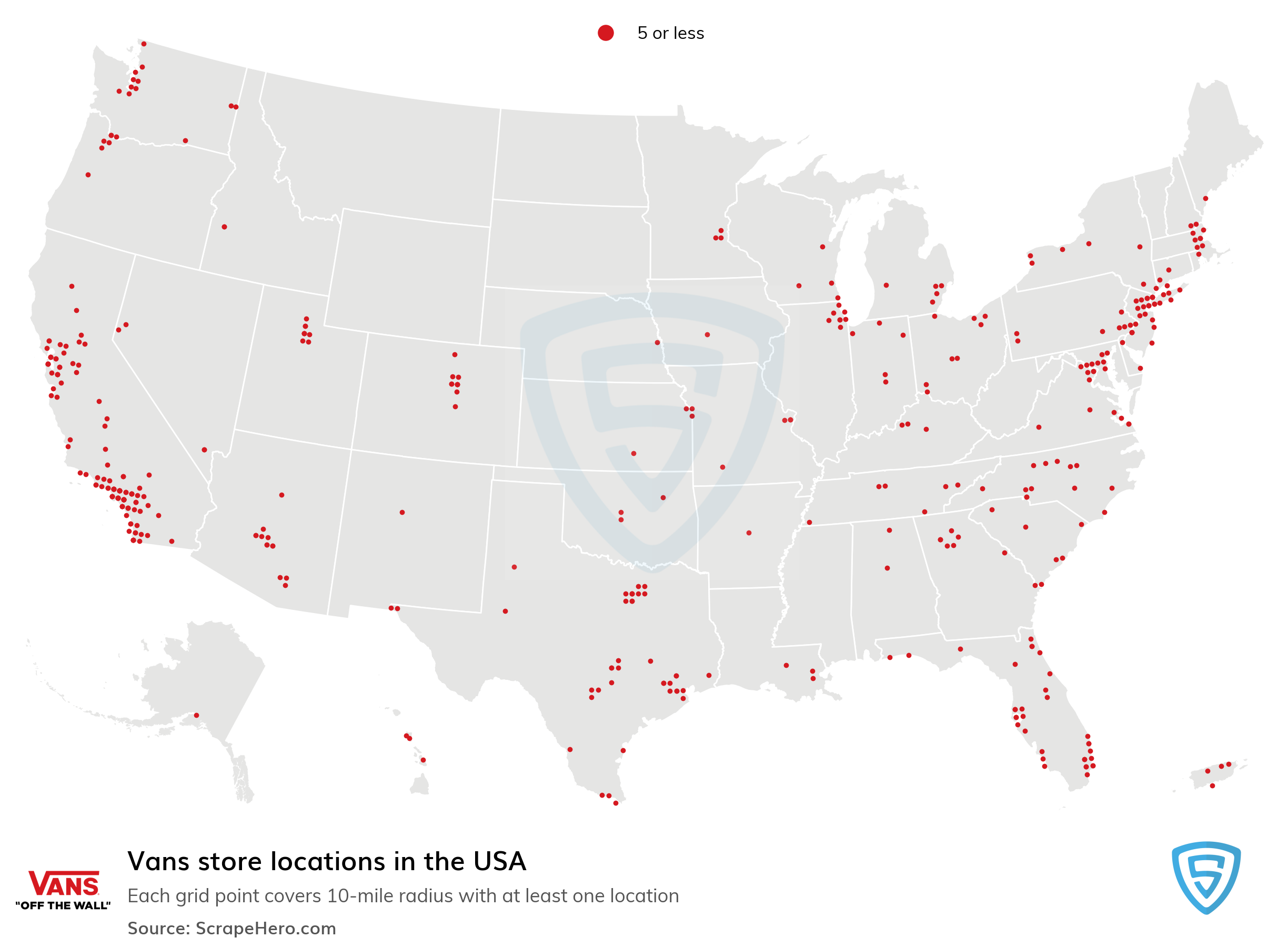 Vans store locations in the USA 