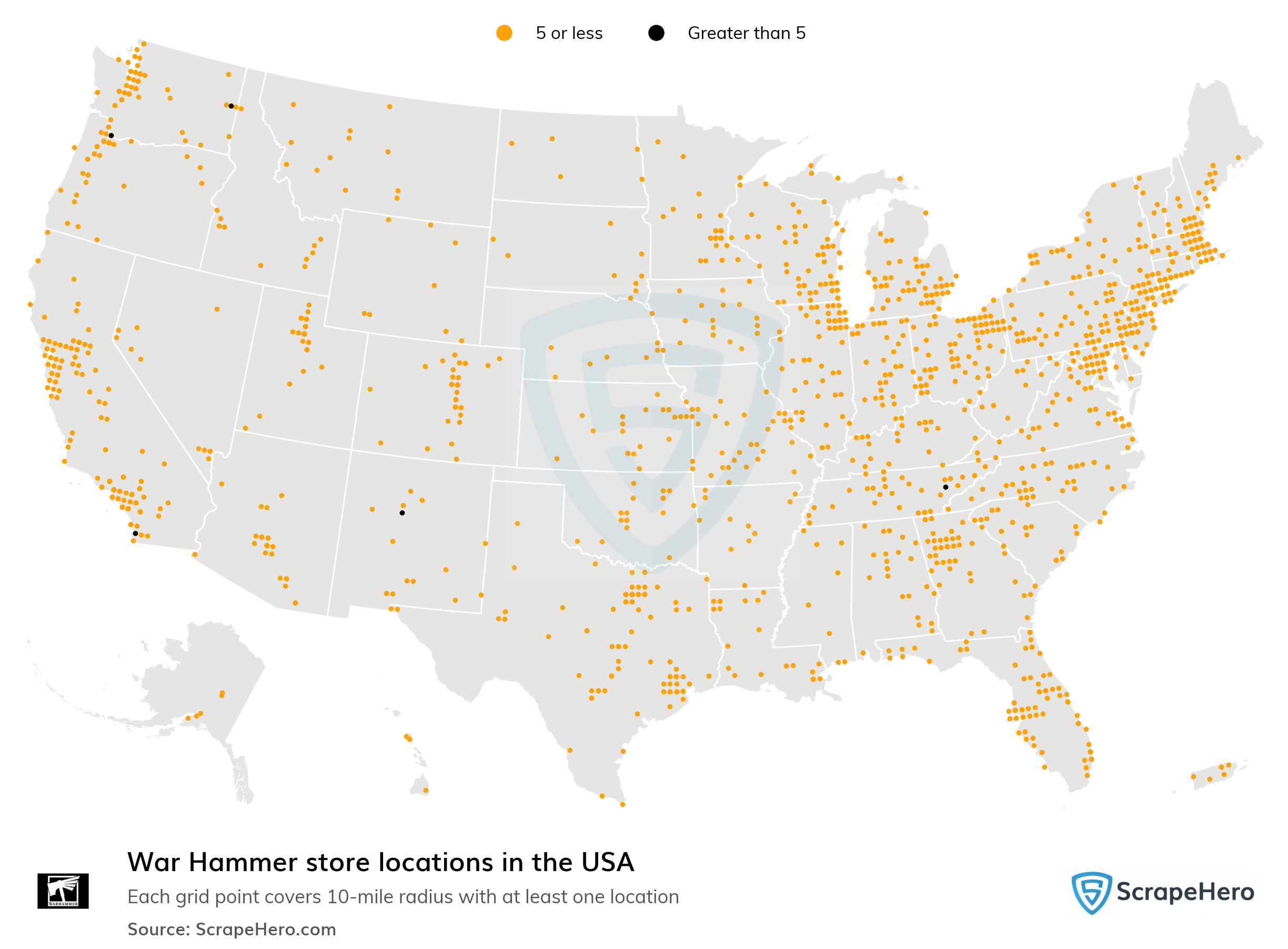 List of all War Hammer store locations in the USA - ScrapeHero Data Store