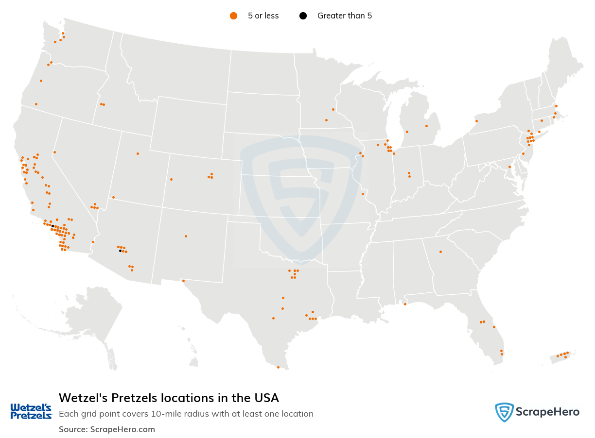 Wetzel's Pretzels locations