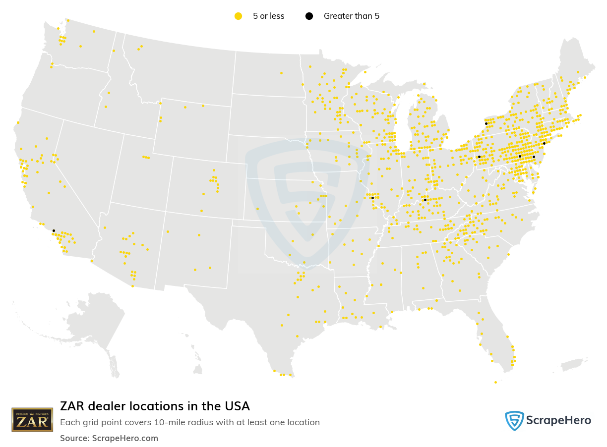 ZAR dealer locations