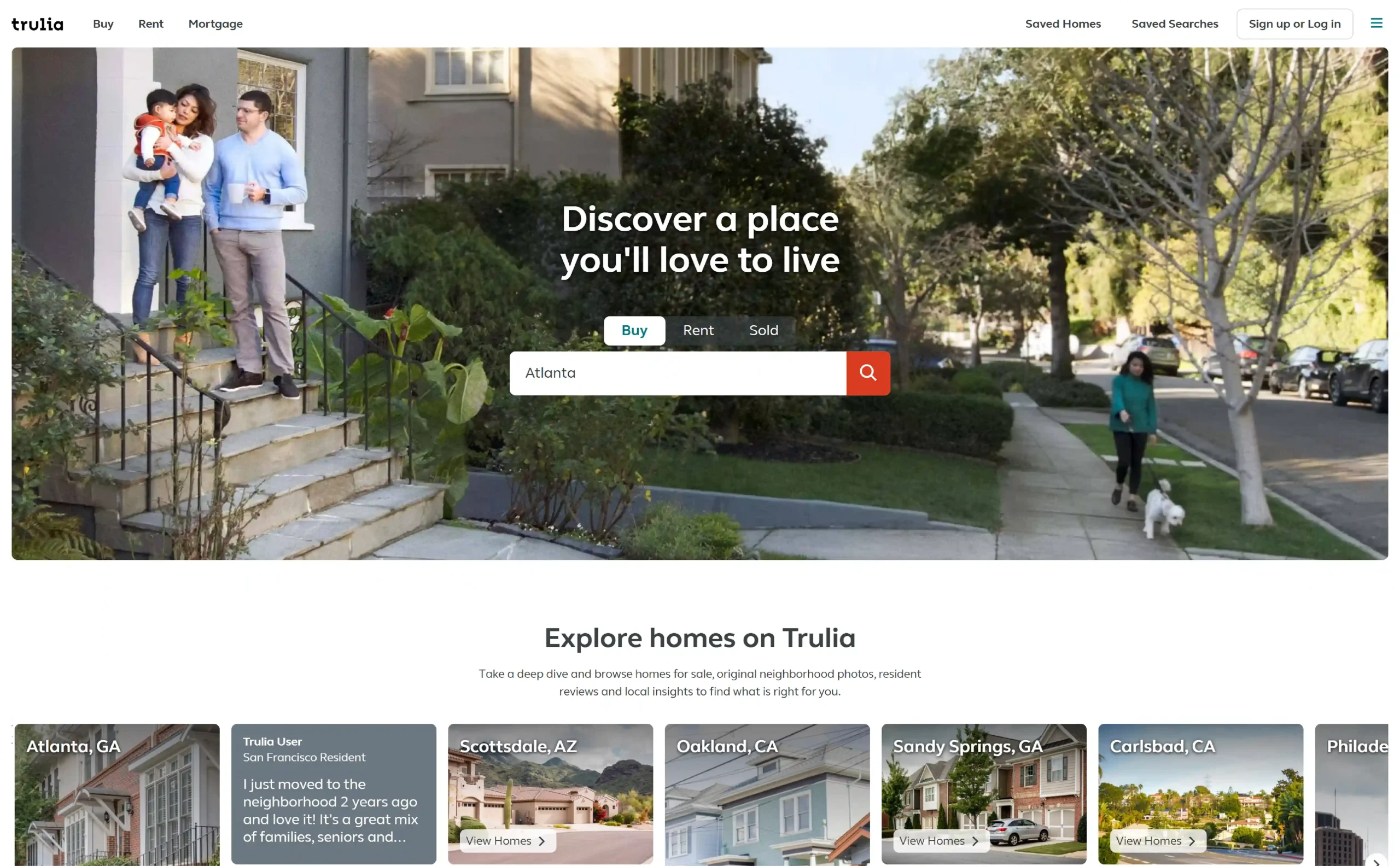 Trulia homepage