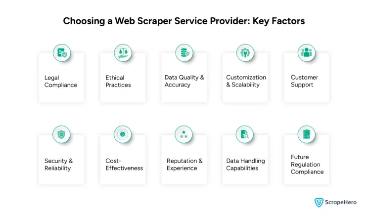 Key factors for choosing a web scraping service provider