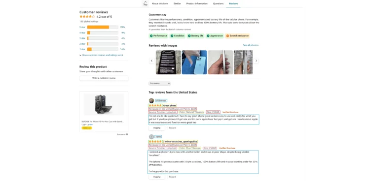 Data fields to scrape from an Amazon product page