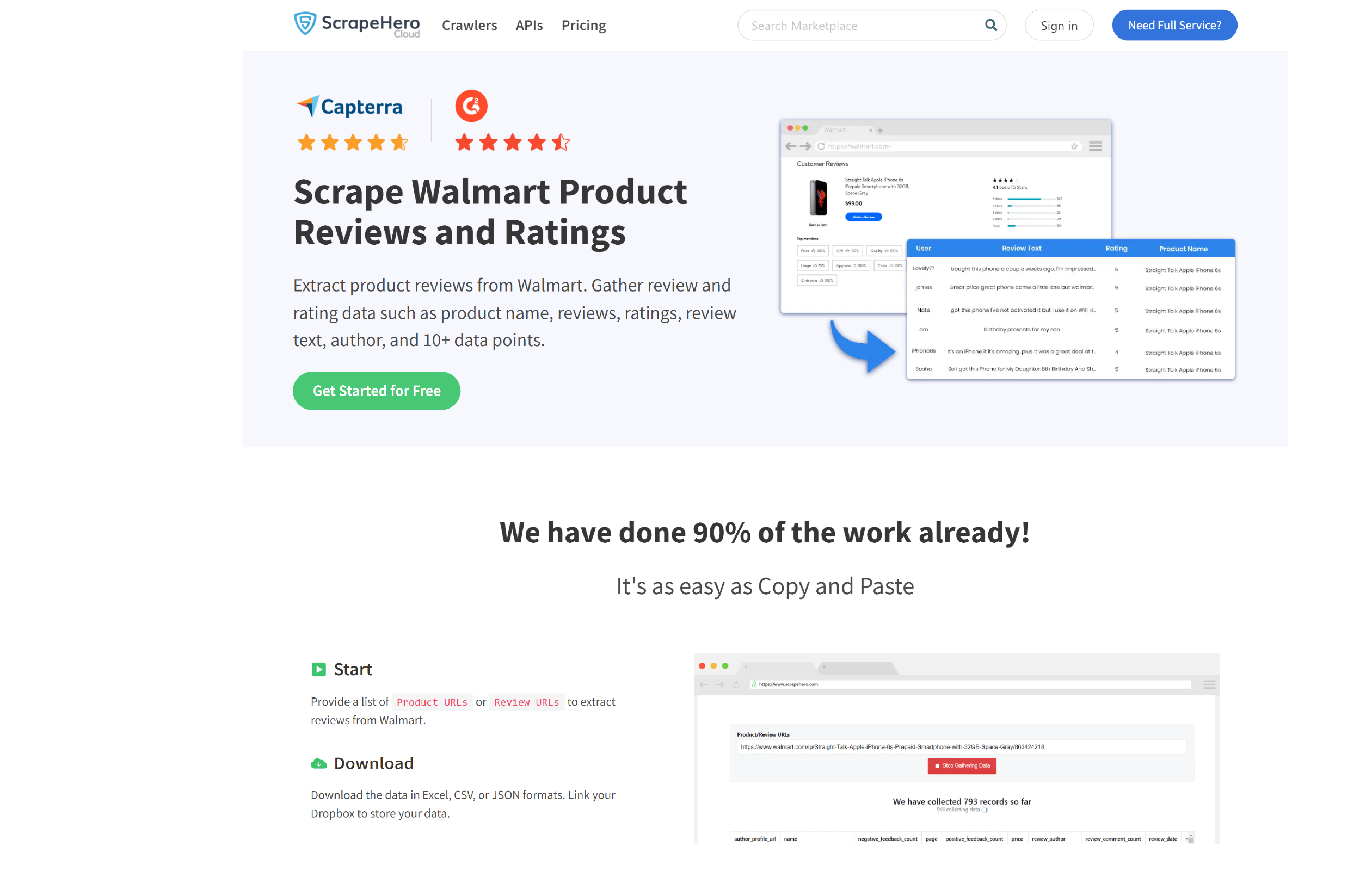 ScrapeHero Walmart Product Details & Pricing Scraper Homepage