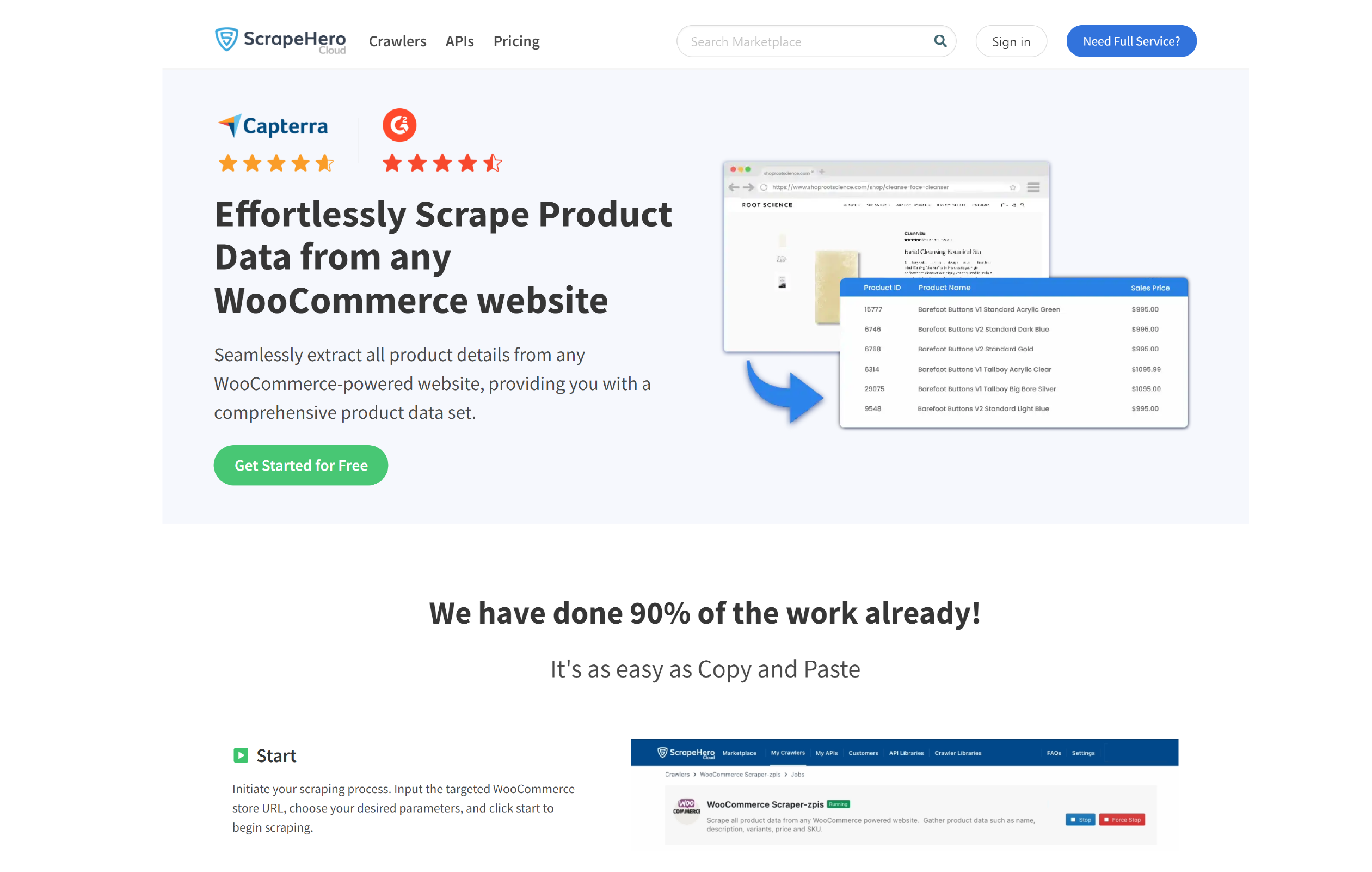  ScrapeHero WooCommerce Scraper Homepage