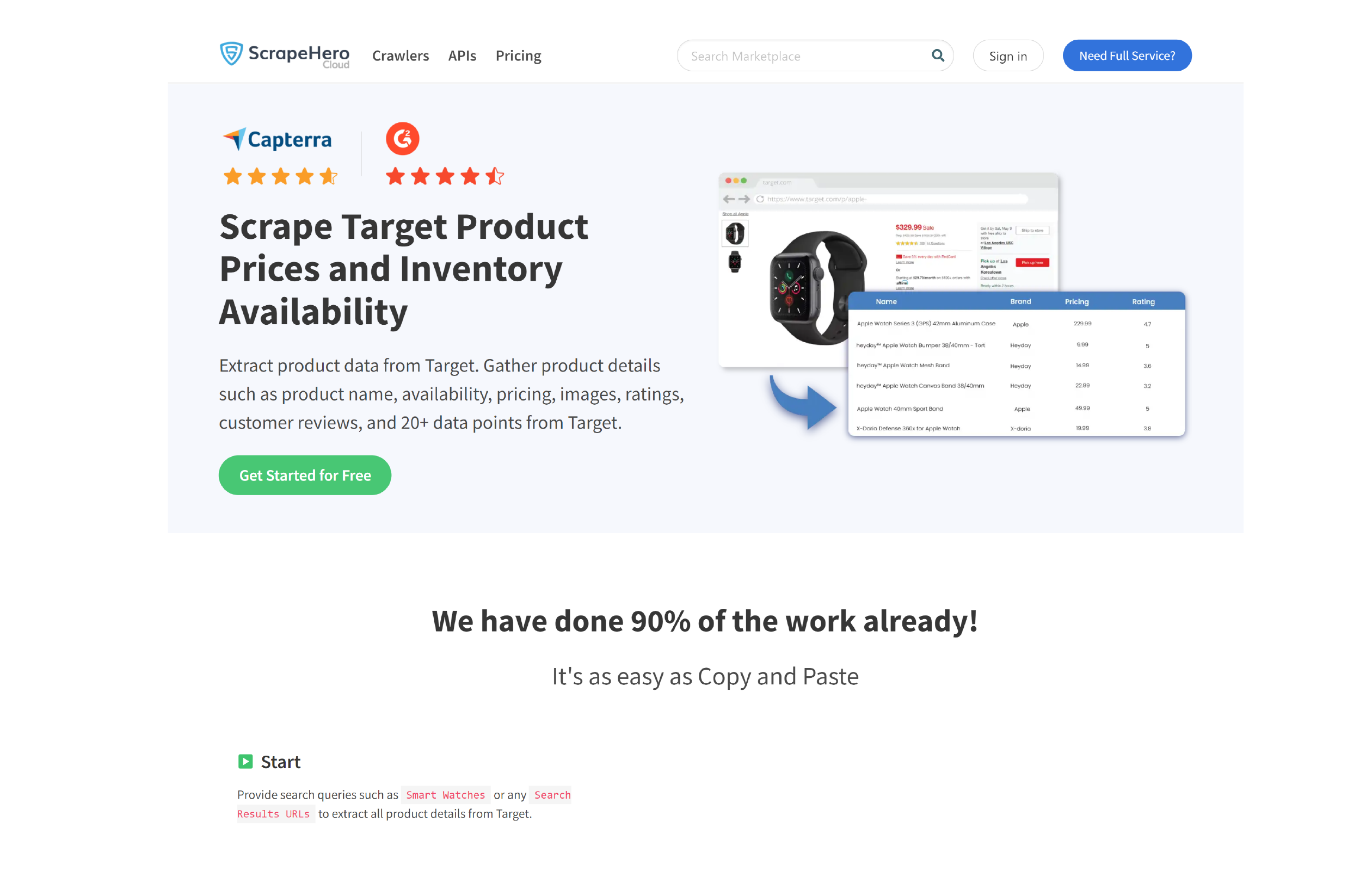 ScrapeHero Target Product Details & Pricing Scraper Homepage