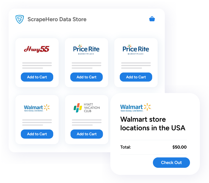 Llocation datasets available for instant purchase from ScrapeHero’s Data Store