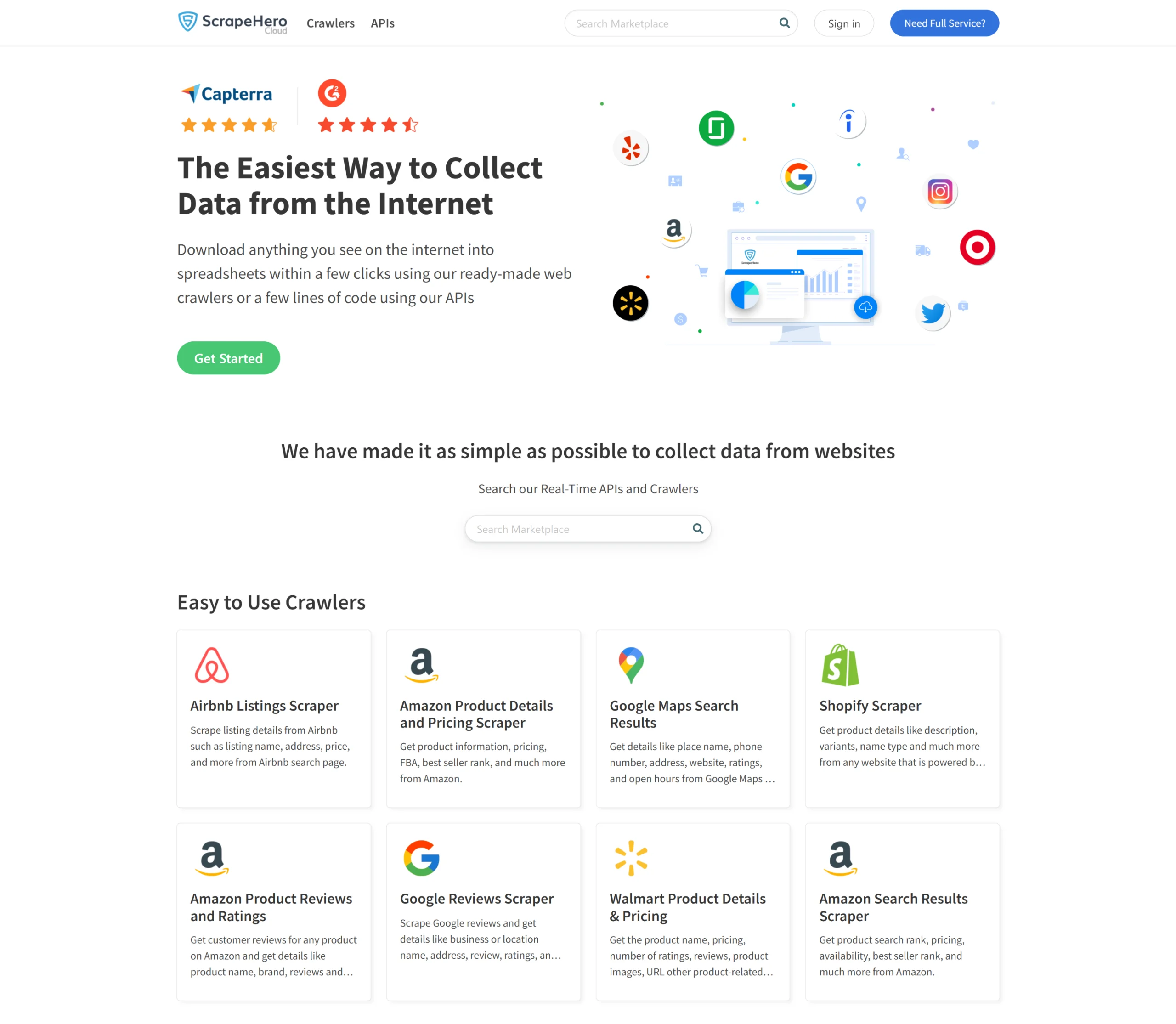 ScrapeHero Cloud Homepage