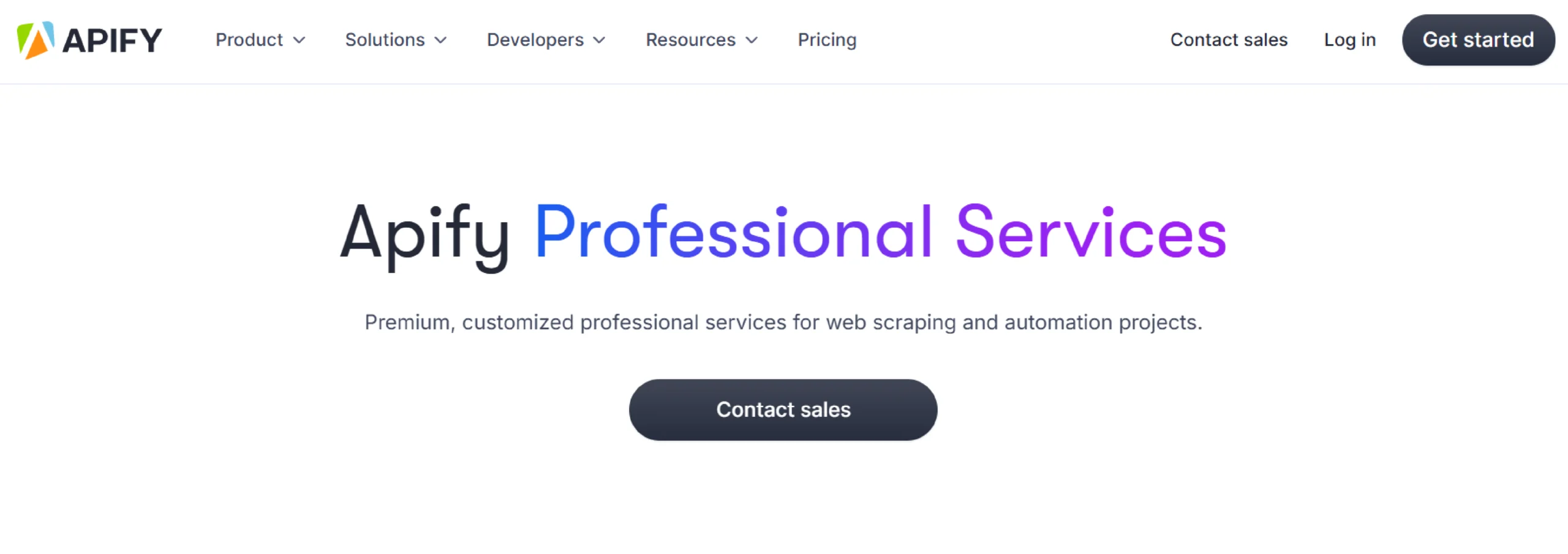 Screenshot of the home page of Apify, one of the best data extraction services in 2025. 